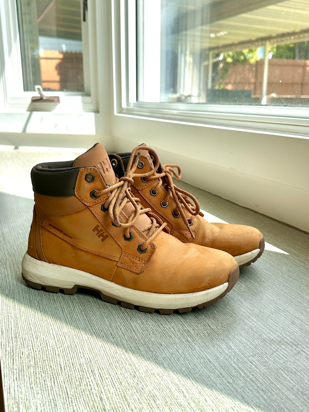 Helly Hansen Wheat Waterproof Nubuck Leather Lace-Up Hiking Boots Men's 8